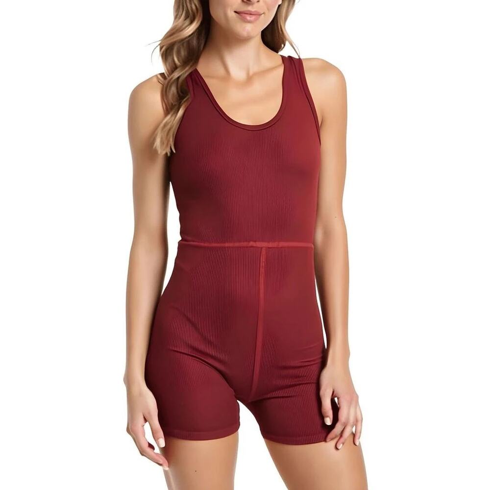 Free People Movement Free Style Shortsie Workout Romper Medium Large Jasper